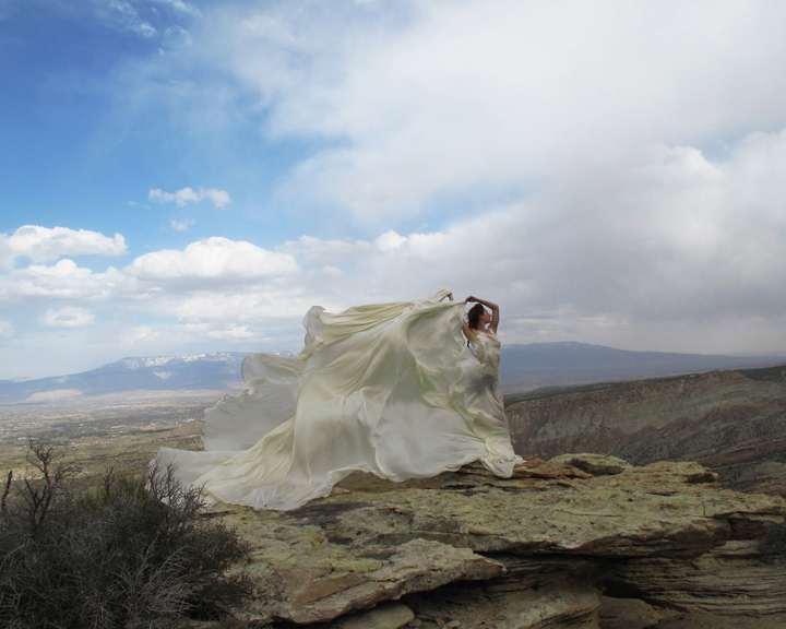 Abbie R Powers performance photography silk dress