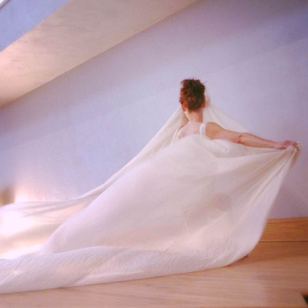 abbie powers, modern dance performance art with silk, silk art, silk dance