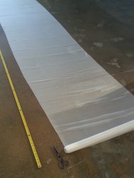 the roll of silk and my trusty tools: a tape measure and sharp scissors!