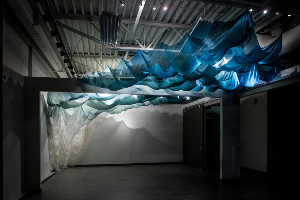 of the morning mist silk installation Abbie R Powers