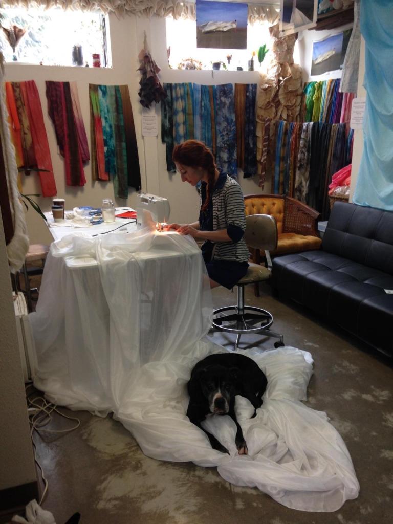 stitching silk with the help of Bear